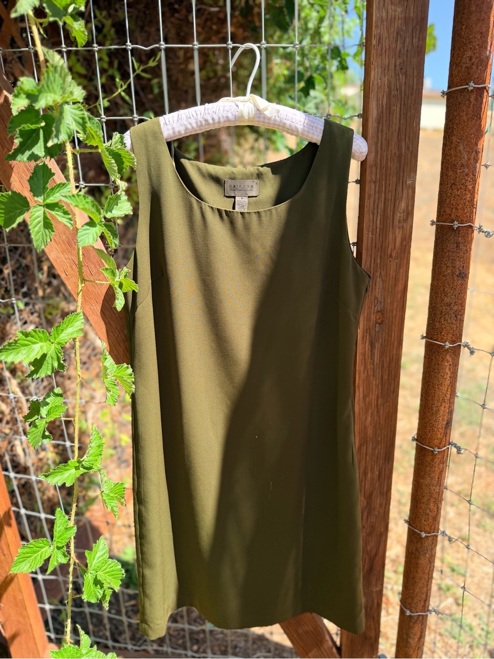 JohnPaulRichard Olive Green Sleeveless Shift Dress